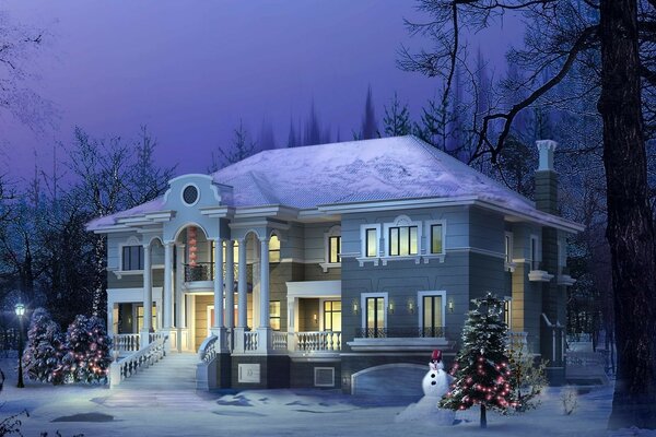 The architecture of a fabulous winter house