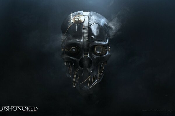 Desktop wallpaper with Corvo s skull