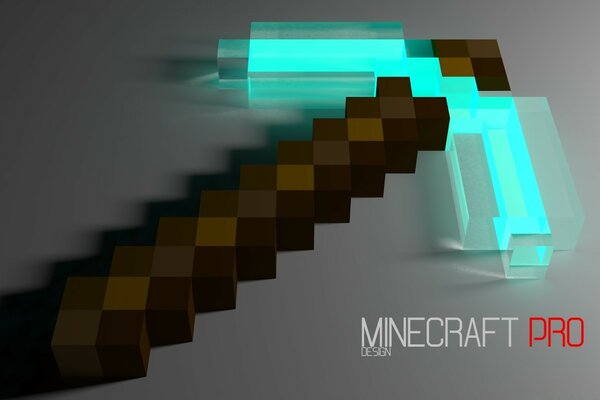 Picareta de diamante de Minecraft em gráficos de computador