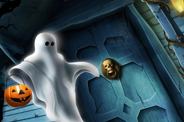 Graphic illustration of a ghost for the desktop