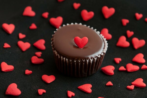 Sweet gift heart cupcake