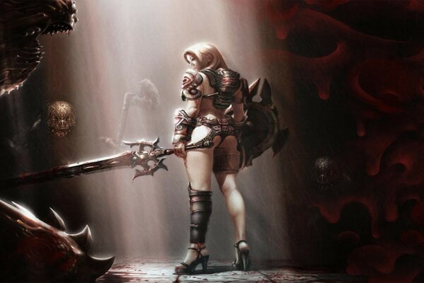 Female warrior screensaver from the game