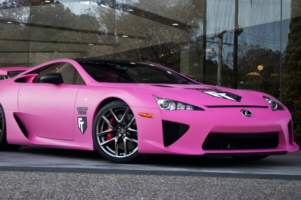 Expensive pink sports car