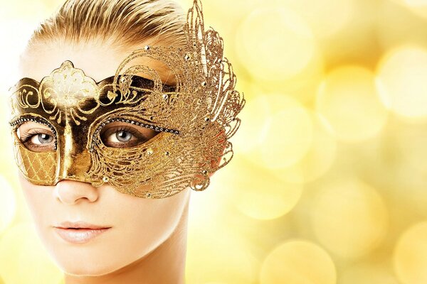 Picture of a blonde girl in a mask