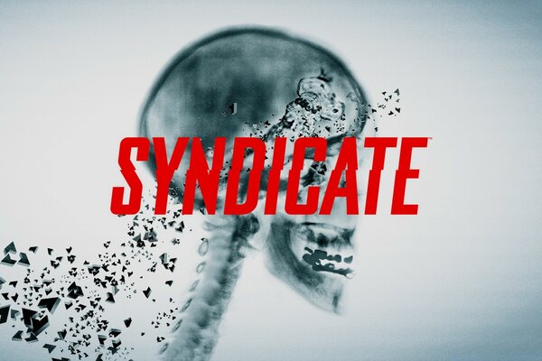 X-ray of the skull against the background of the Syndicate