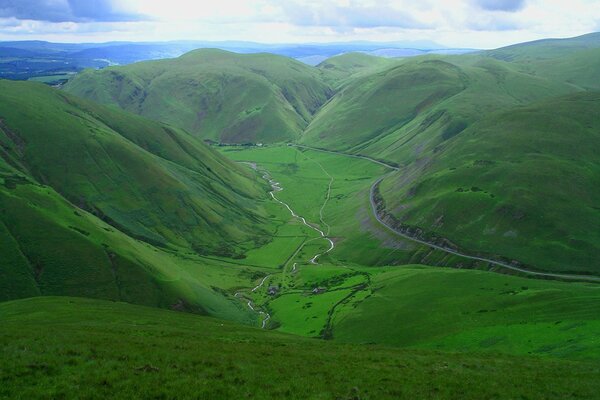 Photo de grandes collines vertes