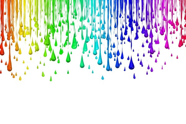 Abstract drops in rainbow colors