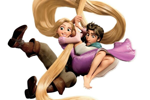 Disney rapunzel in şık saçları