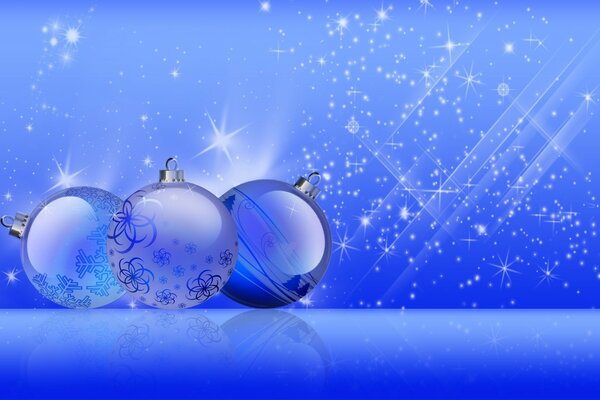 Блакитні кулі та сніжинки для новорічного Блакитного вогника