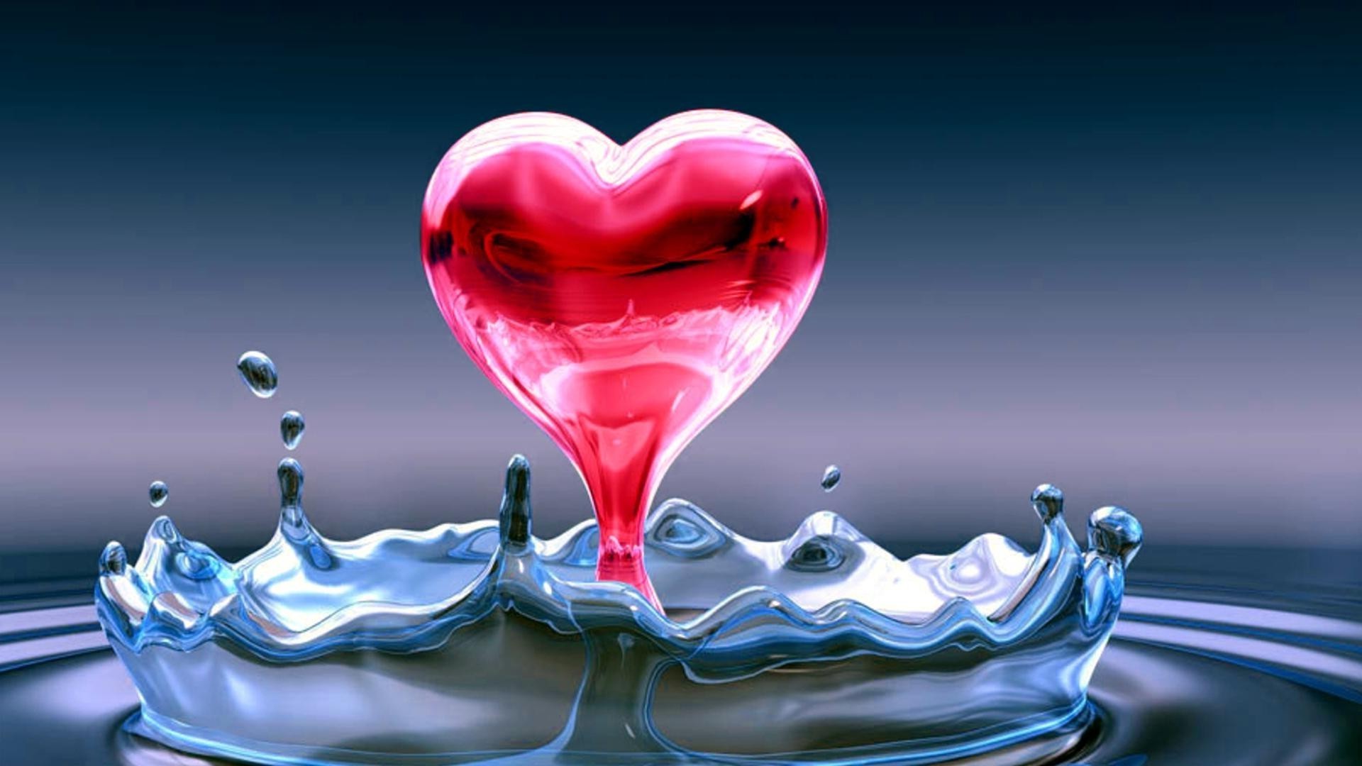 hearts water reflection drink desktop