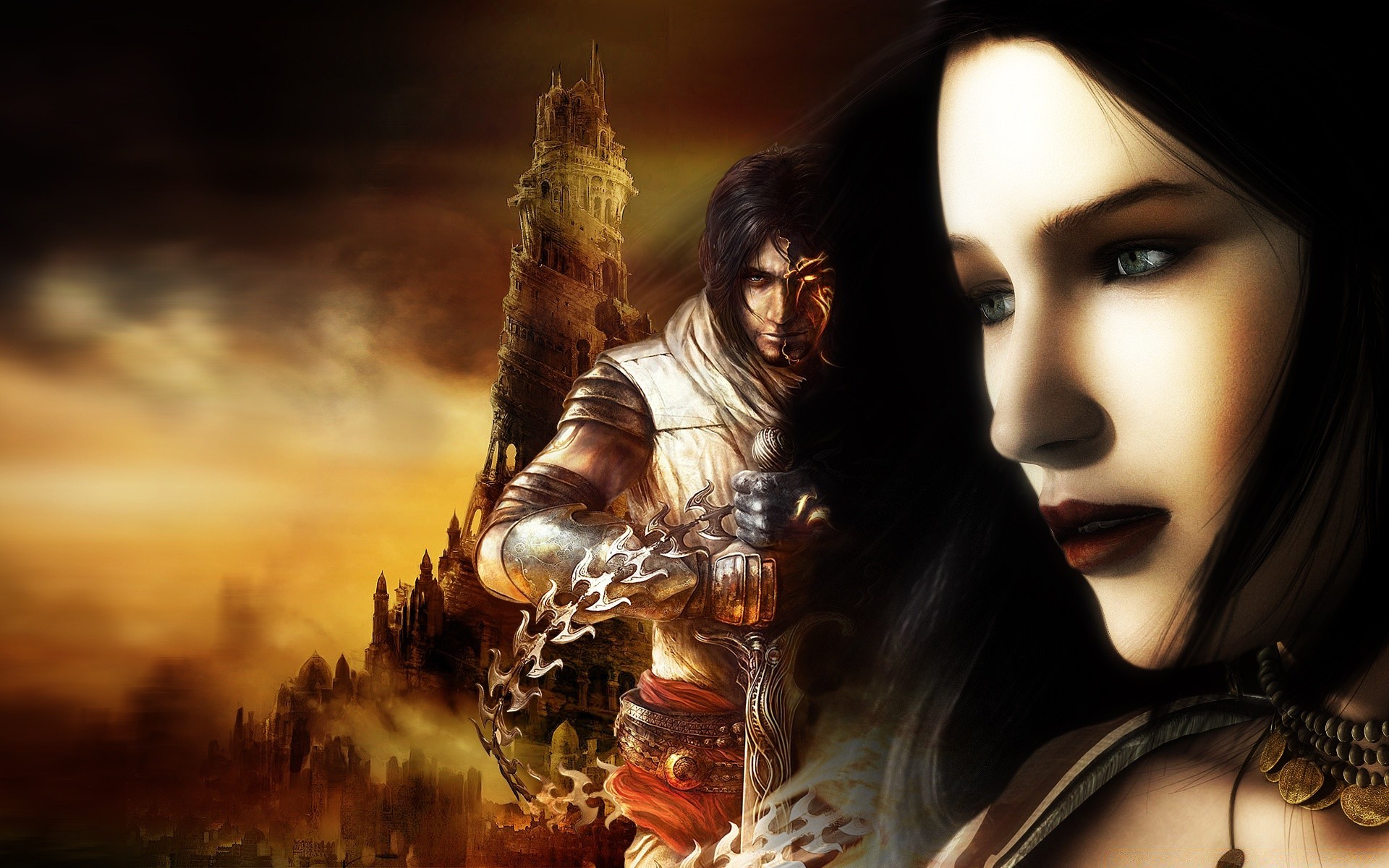 prince of persia kız kadın portre güzel moda model karanlık aşk fantezi yetişkin günbatımı