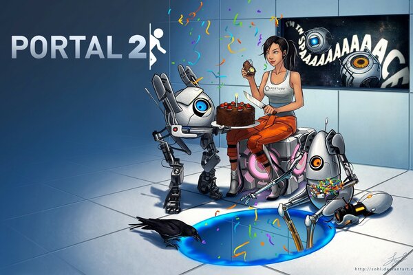 Futuristische Darstellung von Portal2-Technologien