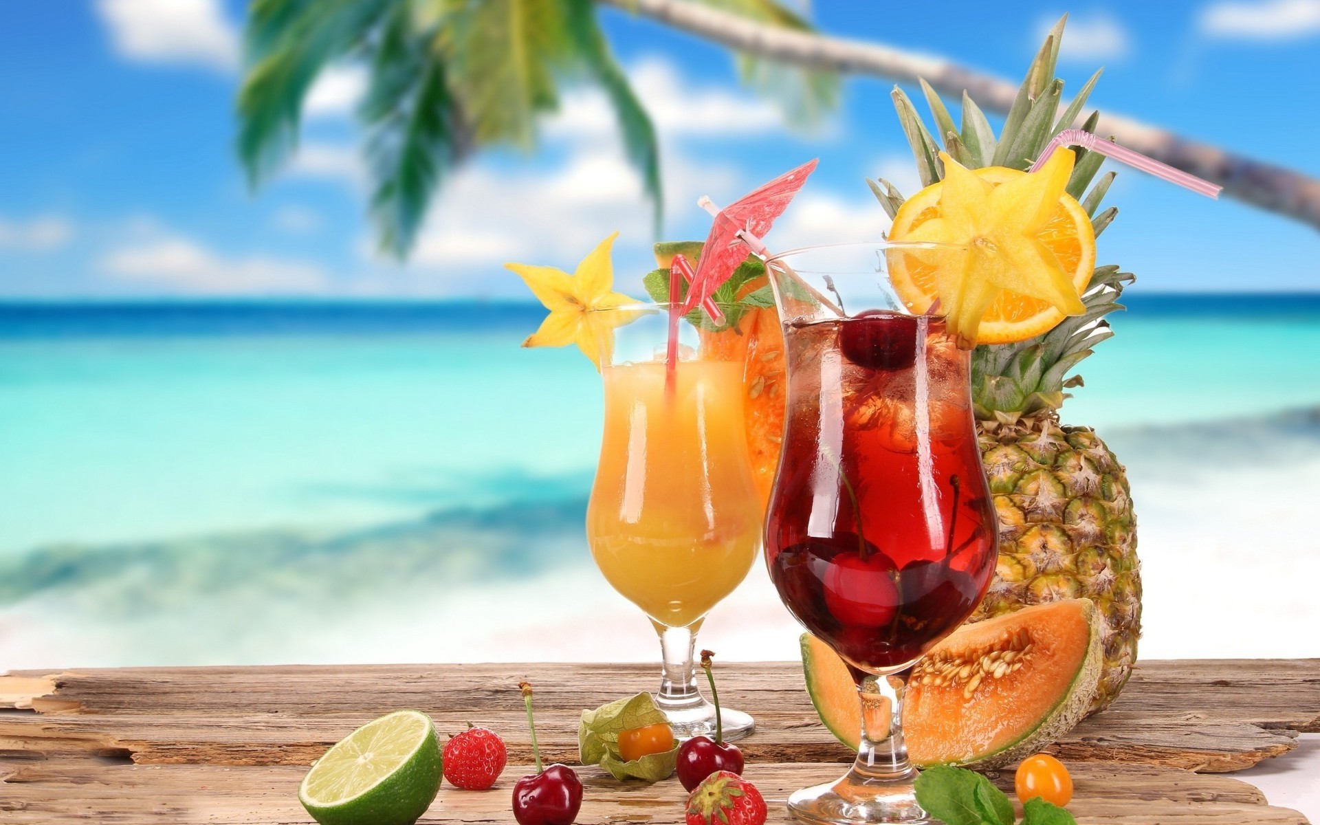 boissons tropical été vacances exotic nature fruits plage repas jus