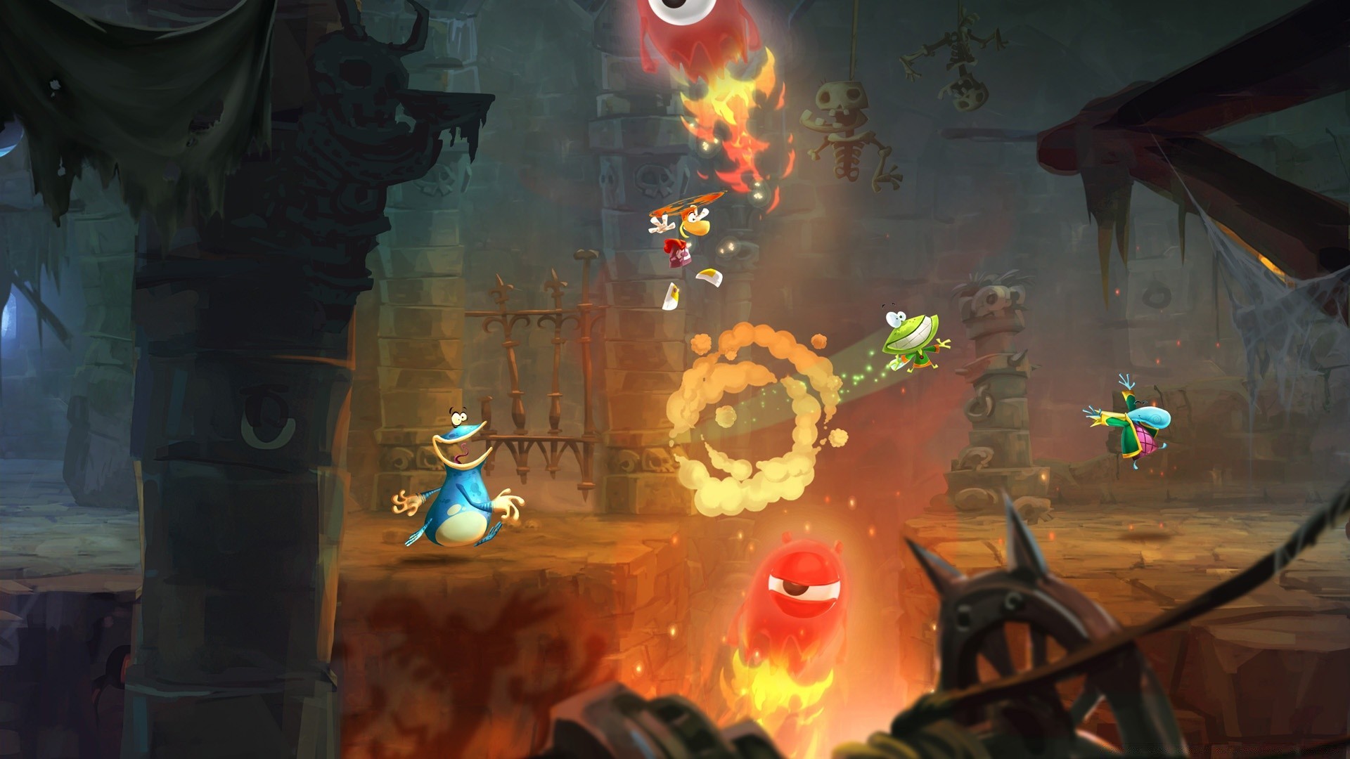 rayman flame festival painting battle art