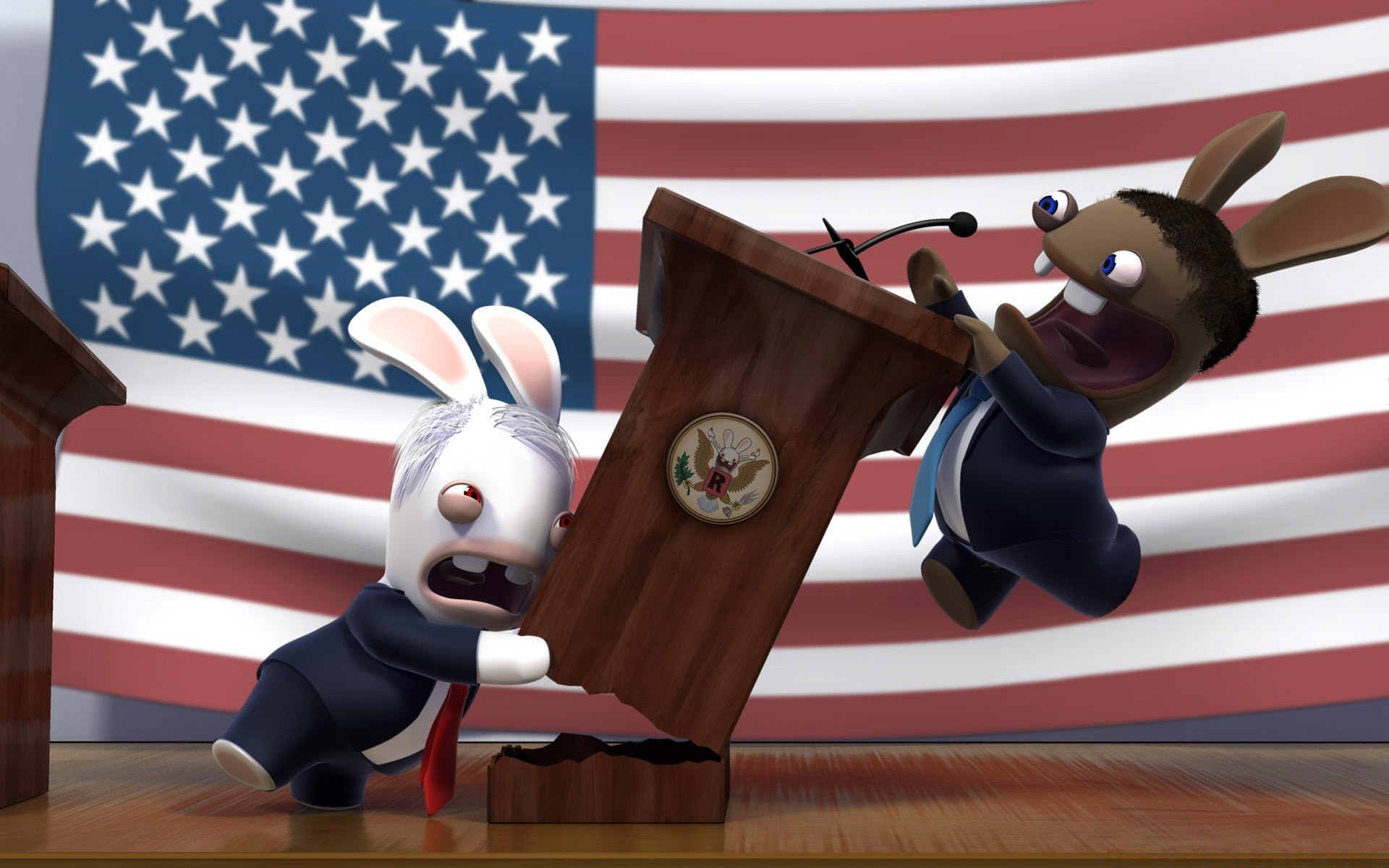 rayman raving rabbids bandeira homem eleição competição