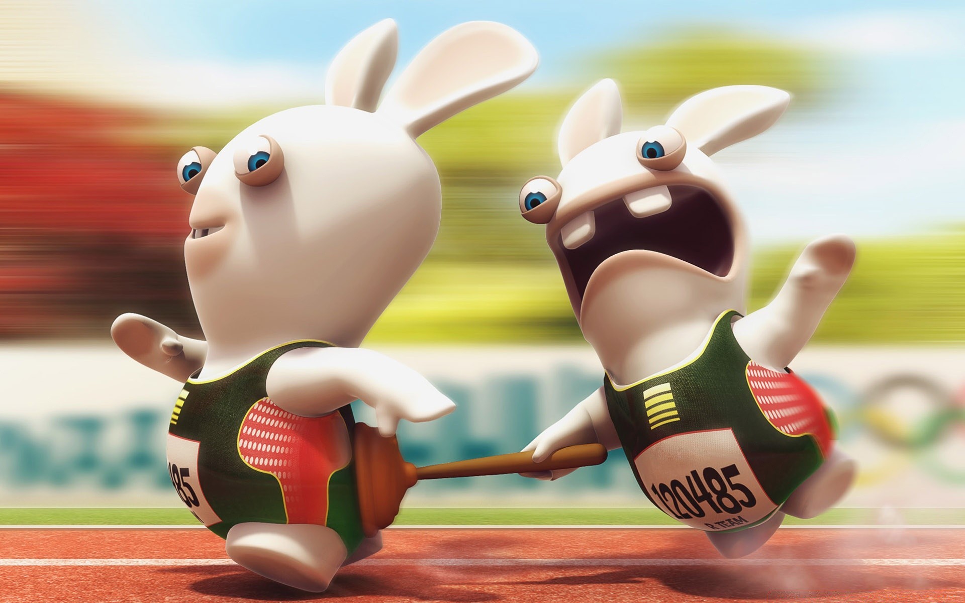 rayman raving rabbids yarışma adam çocuk koşucu atlet bir