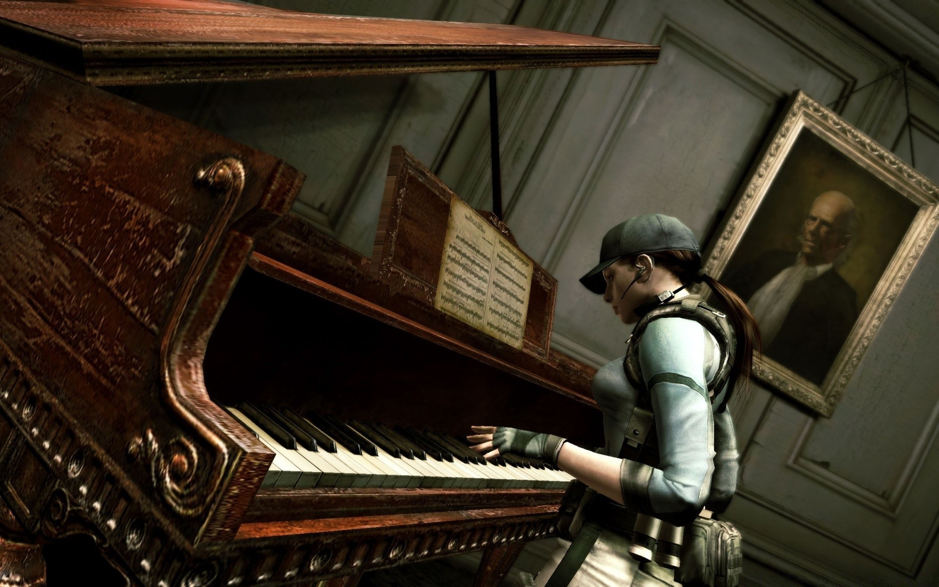 resident evil sozinho adulto vestir dentro de casa música arte vintage madeira velho homem