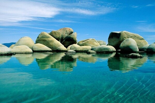 Silence and tranquility around huge boulders