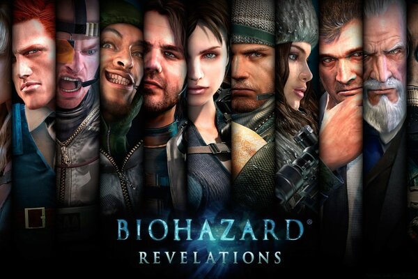 Resident evil. Collage de portraits de personnages