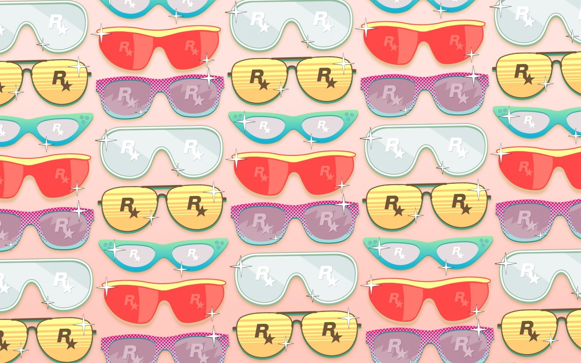 rockstar games collection set vector rattle illustration seamless sketch design cute pattern