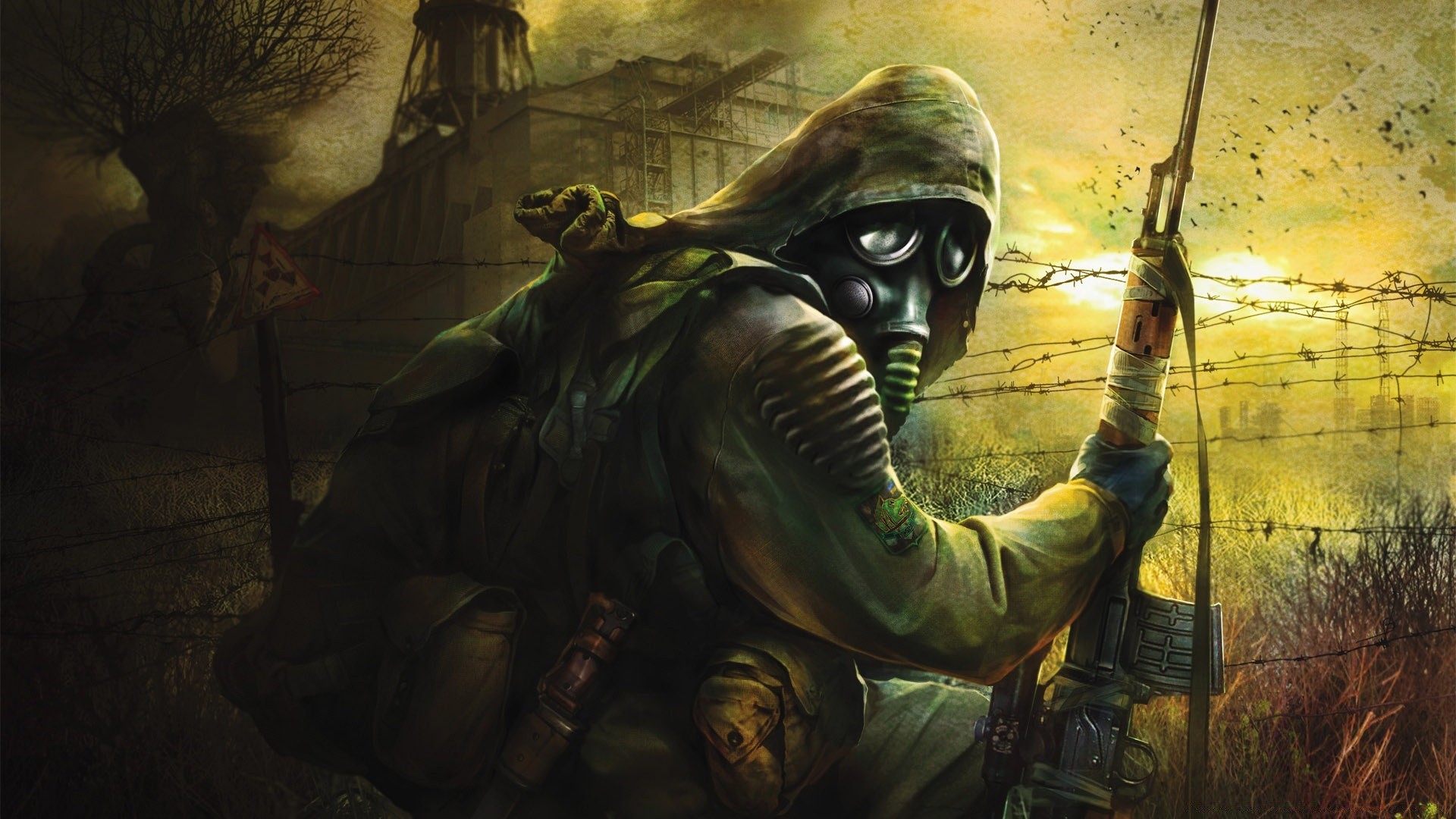 s.t.a.l.k.e.r. malerei tragen kunst erwachsener krieg einzel mann frau waffe illustration militär