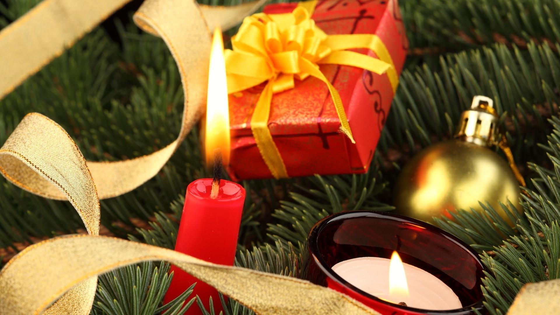 рождество, елка, подарки, свеча бесплатно