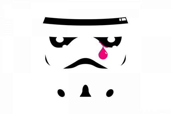 Star Wars soldier crying on white background