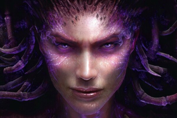 StarCraft портреті қыз періште қараңғы