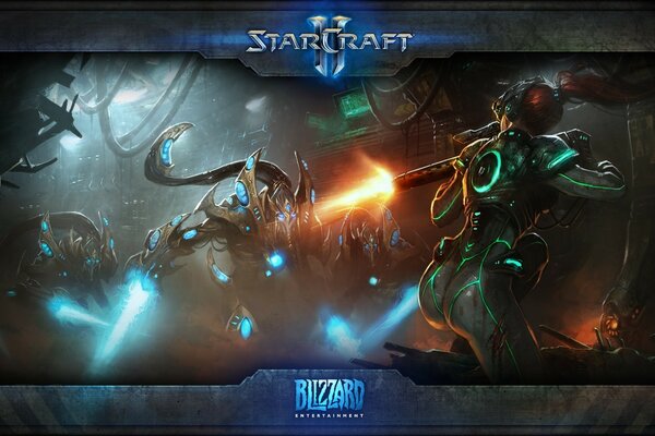 Juego. Starcraft. Personaje sexy con armas de fuego