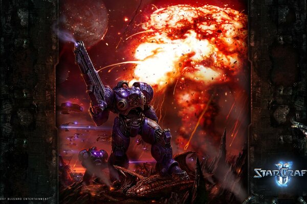 Jeu. Starcraft. Guerre. Flamme. Fumée