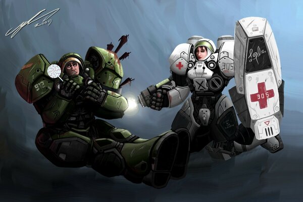 Jogo. Starcraft. Dois personagens