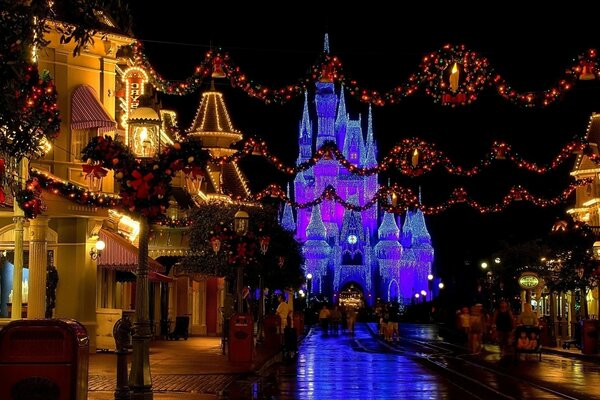 Instalación de la ciudad de Navidad castillo