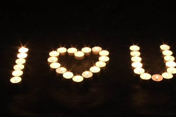 A declaration of love from candles