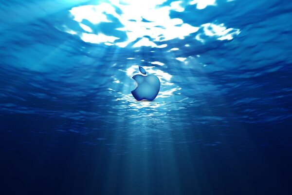 Apple logo underwater light