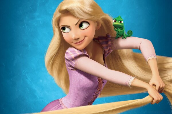 The girl Rapunzel from the cartoon