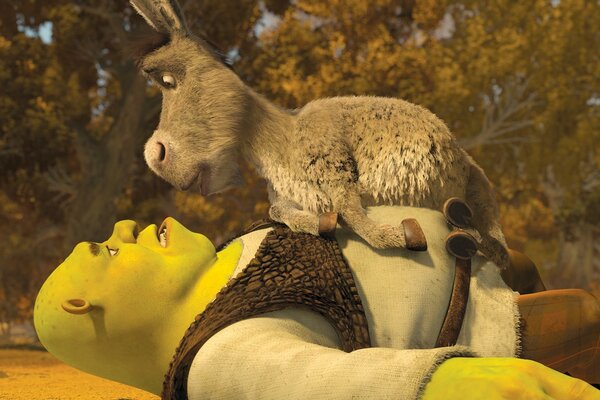 Momento de Shrek com um burro