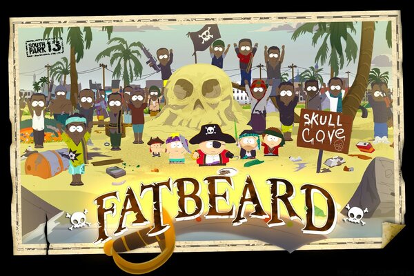 South park sur la plage des pirates