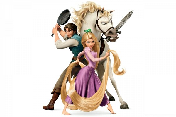 Menina de Rapunzel no papel de parede