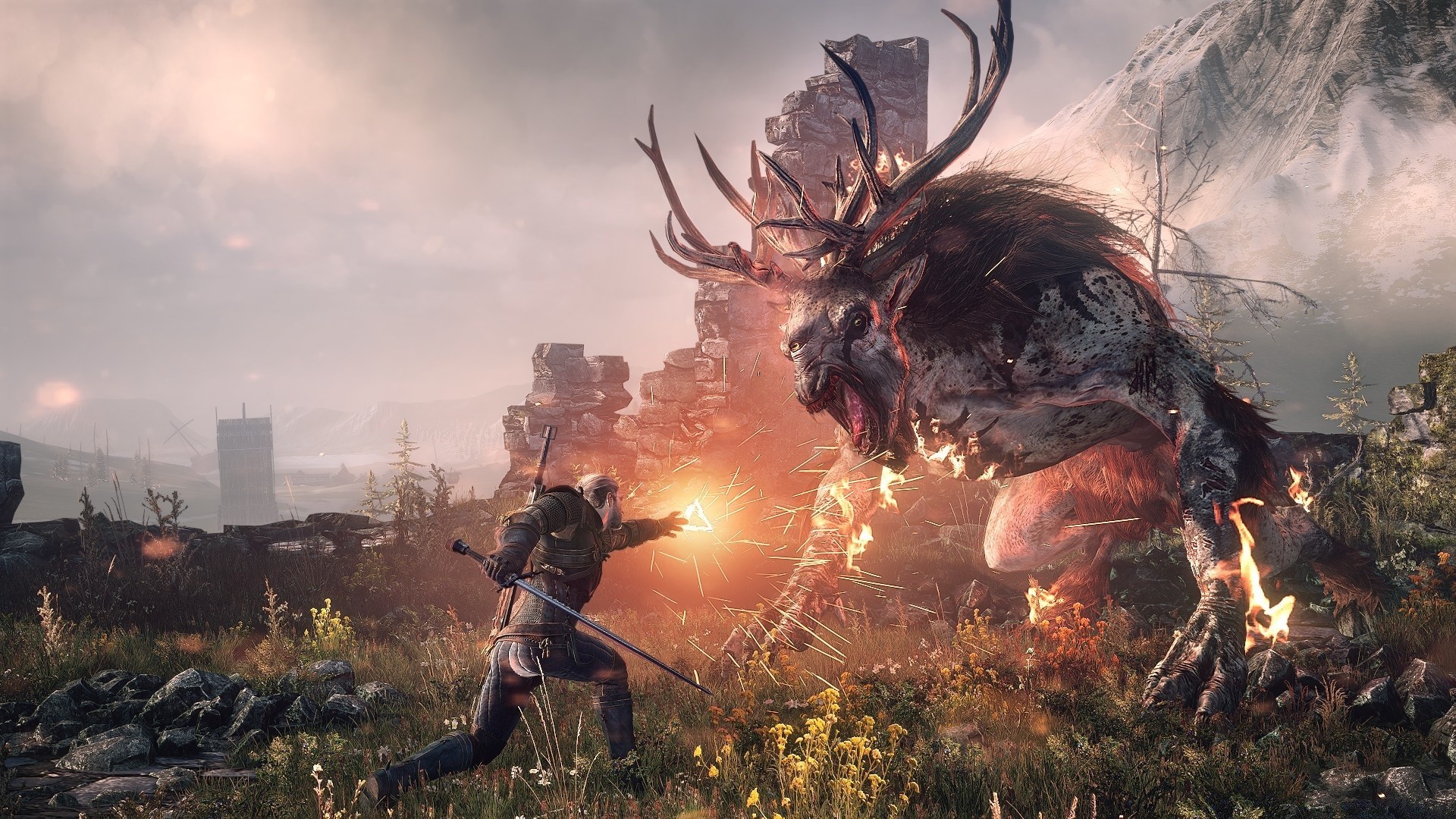 the witcher chama fumaça batalha homem perigo armas guerra ao ar livre paisagem adulto