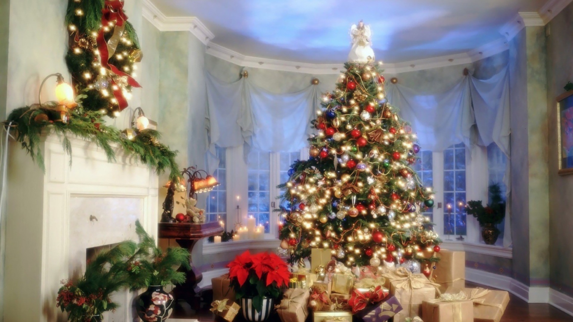new year christmas interior design christmas tree decoration celebration window indoors architecture house