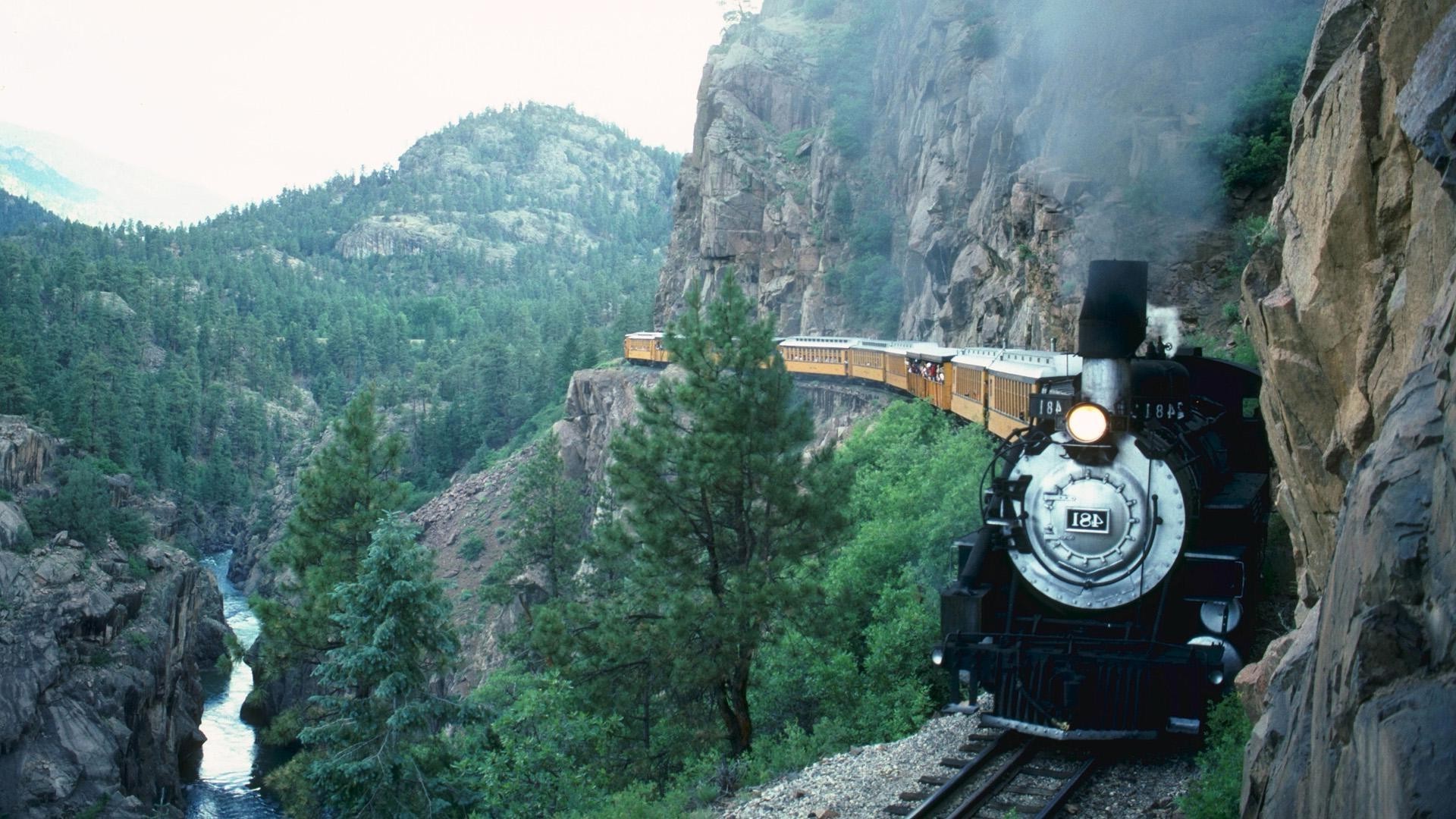 court mountain travel nature landscape rock wood outdoors tourism valley tree summer water sight scenic train