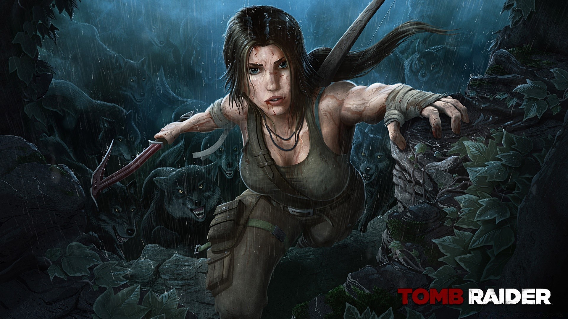 tomb raider adulto donna da solo subacqueo guerra uomo arma ritratto arte