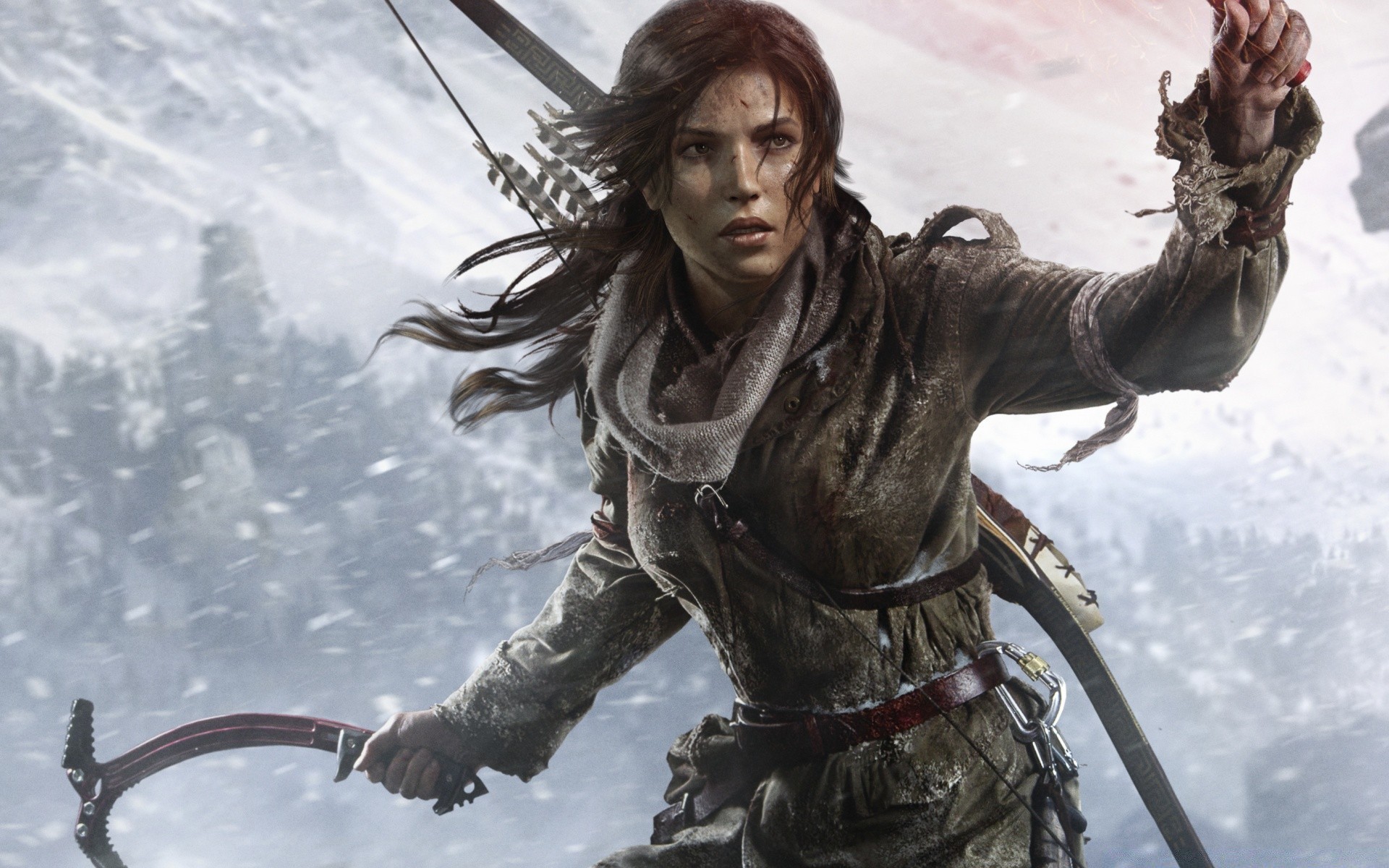 tomb raider un neige adulte hiver femme à l extérieur porter froid art