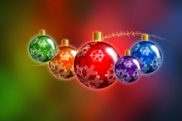 Funny, colorful Christmas balls