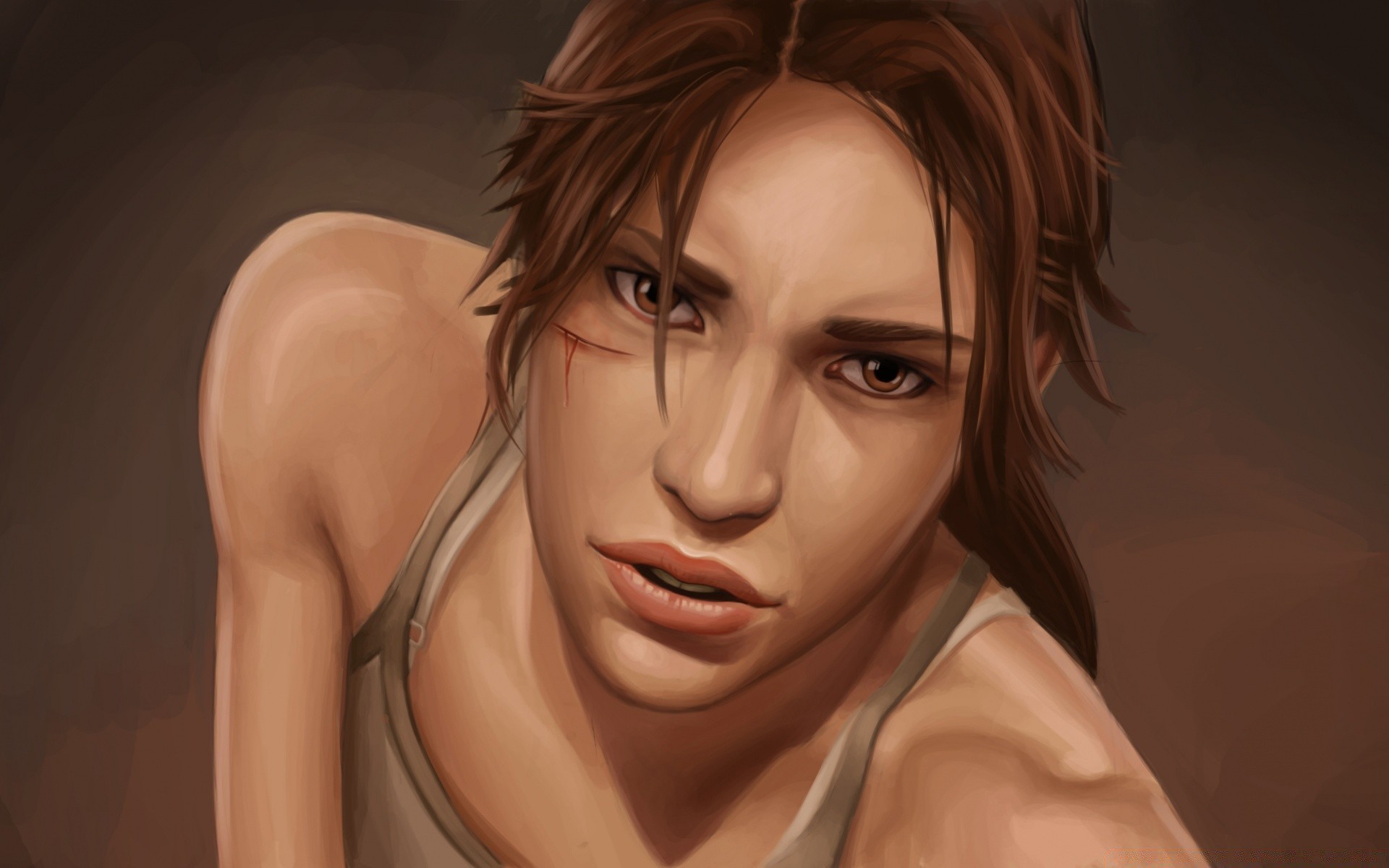 tomb raider femme nu mode sexy portrait glamour peau fille oeil jolie