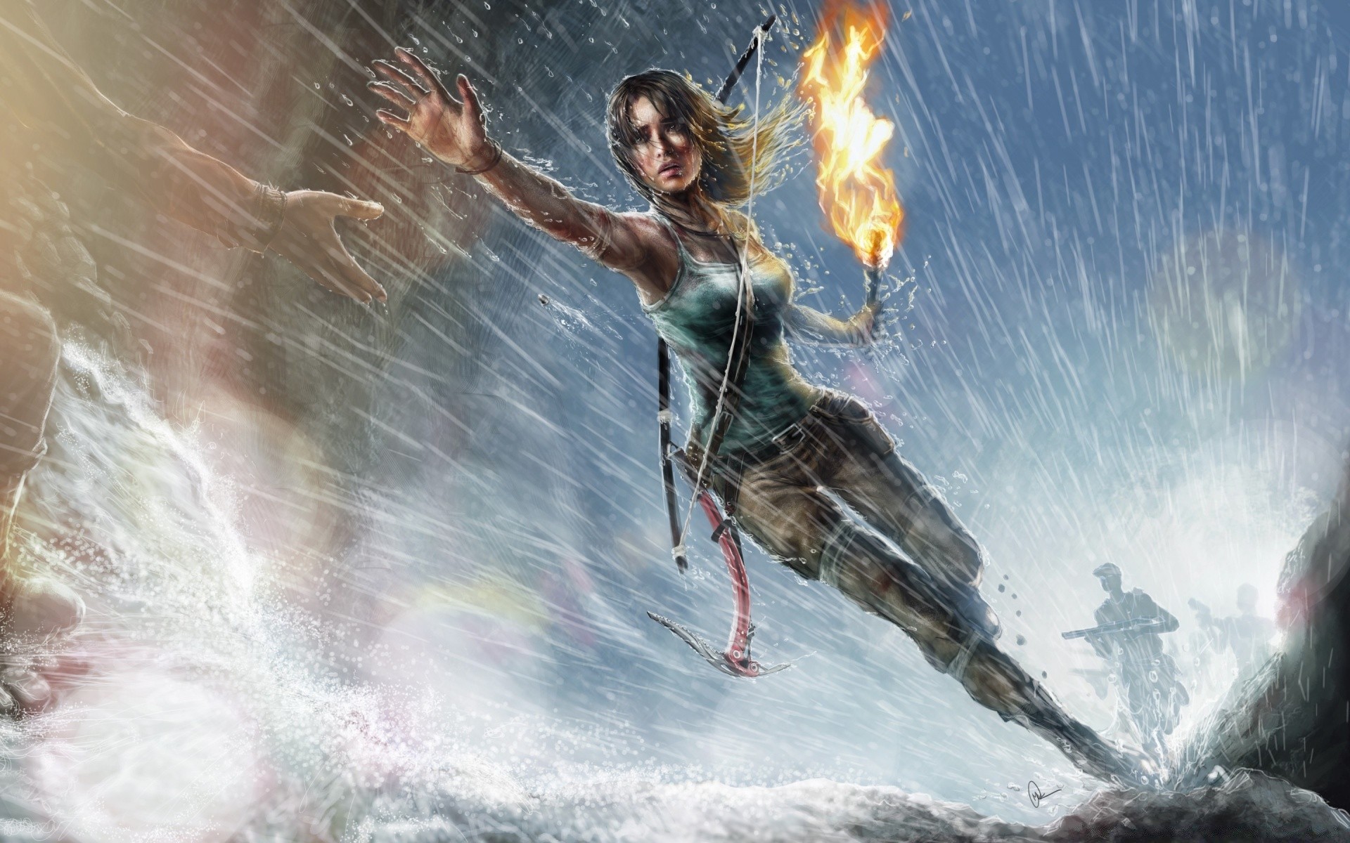 tomb raider action fun danger one water motion recreation outdoors adult energy leisure active splash woman adventure