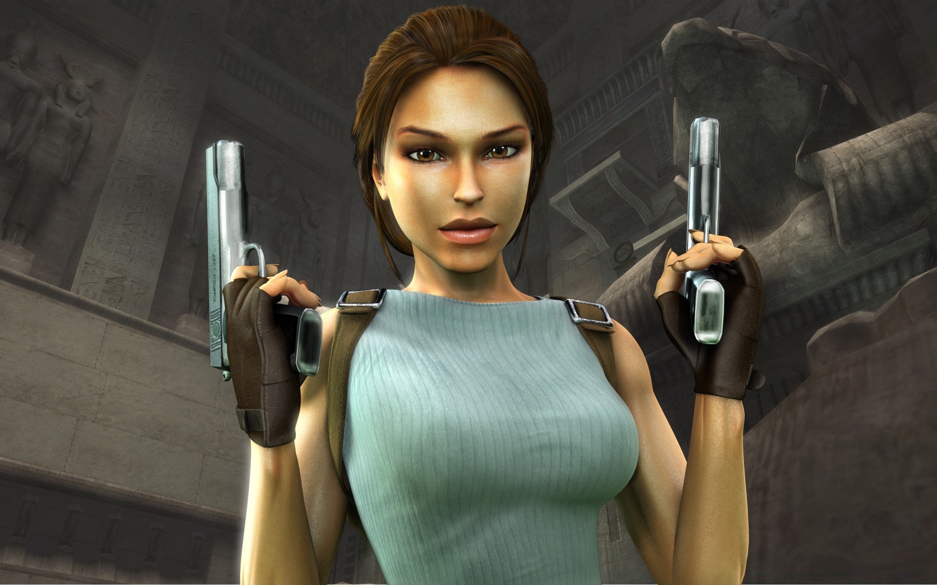 tomb raider femme à l intérieur seul adulte arme pistolet mode portrait