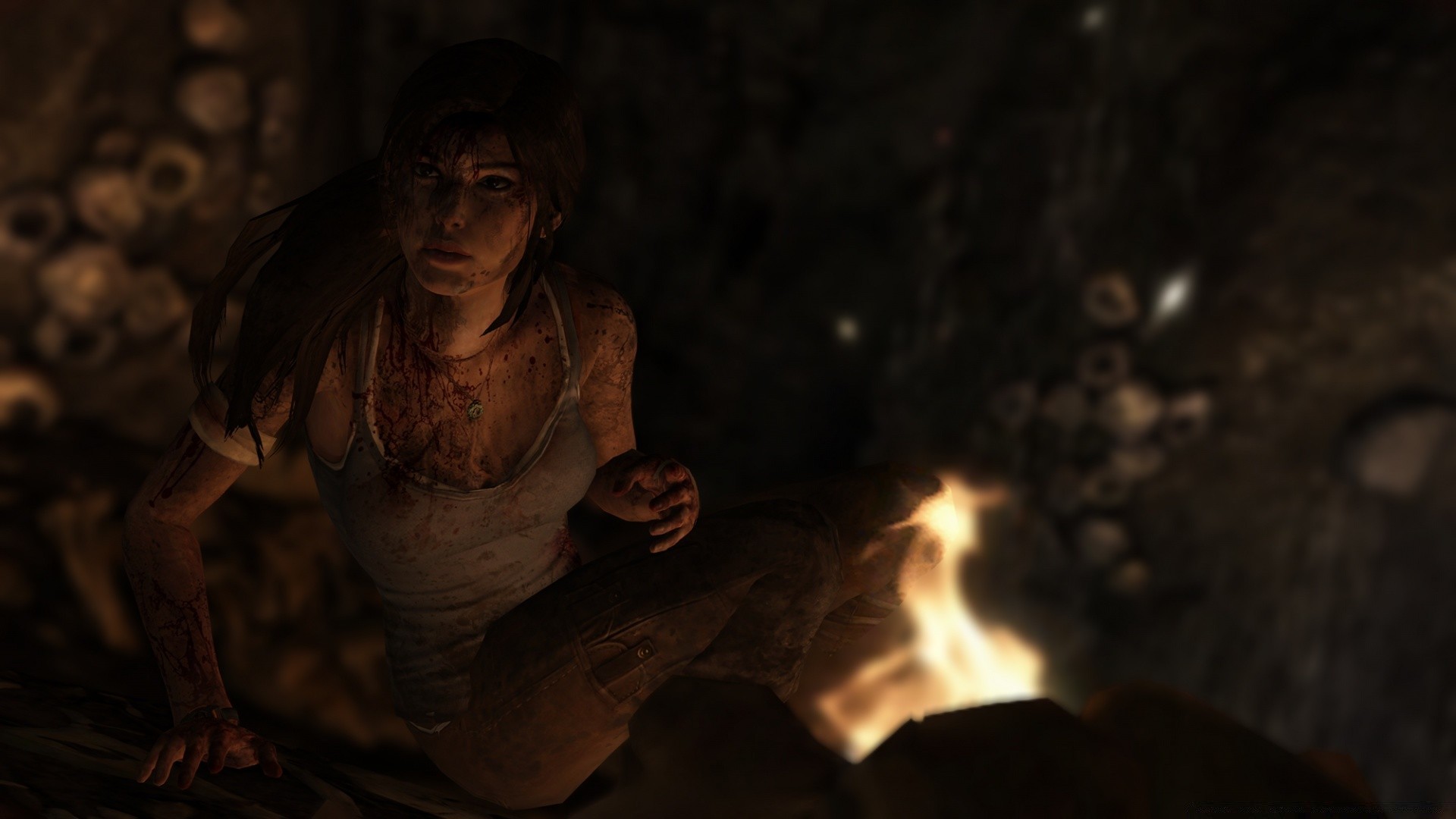 tomb raider da solo adulto fiamma donna scuro ritratto uomo luce interno