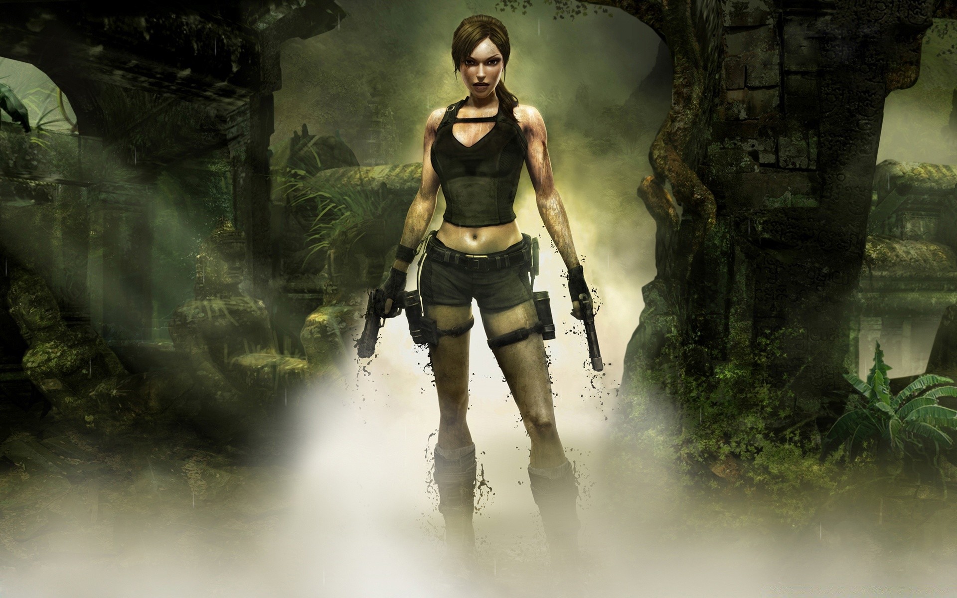 tomb raider adulto fumo uno acqua ragazza ritratto donna indossare