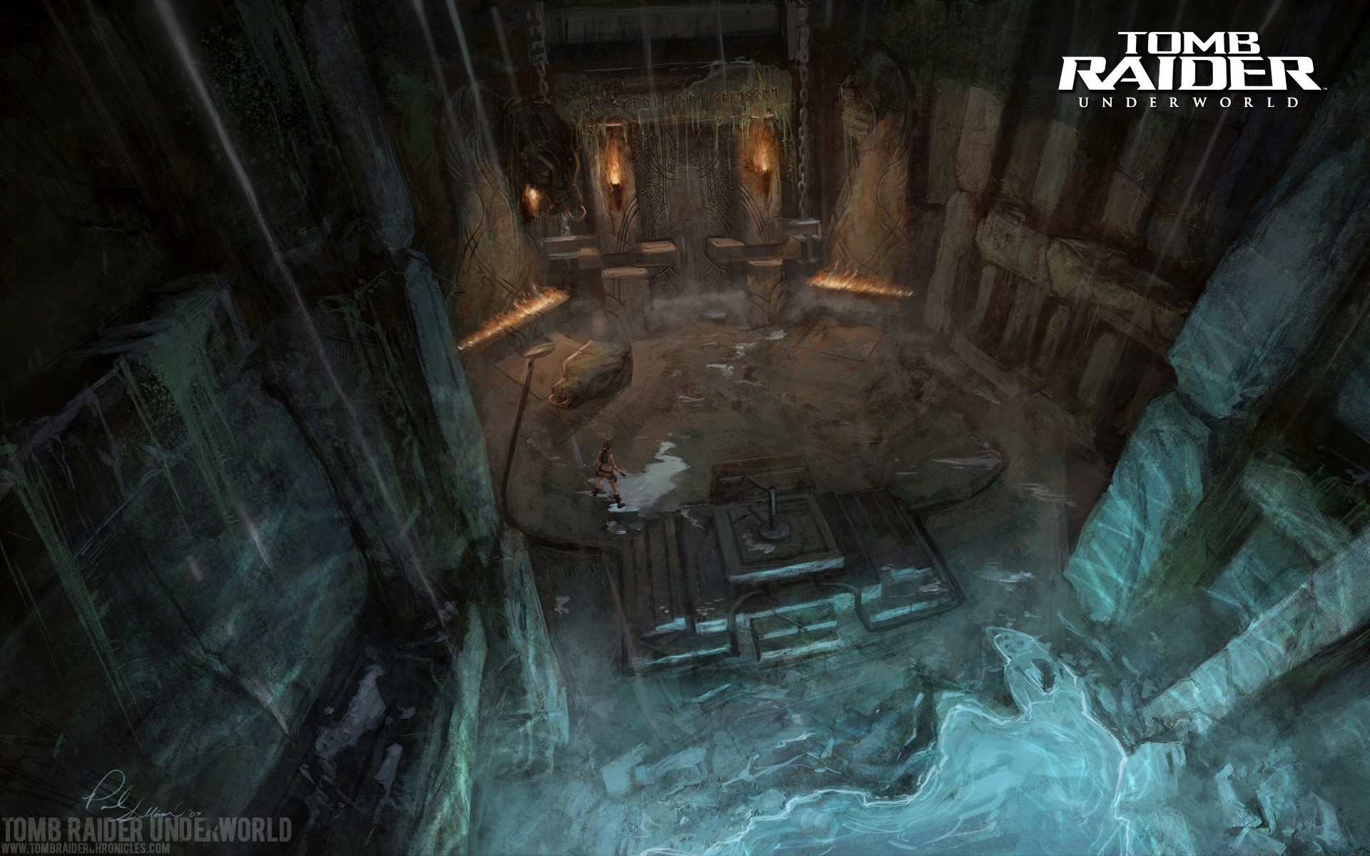 tomb raider kryty ciemny tunel jaskiniowy poziomy podświetlany światło opuszczony ruch nurkowy korek